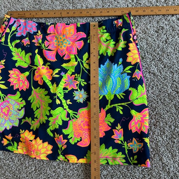 Gretchen Scott  Womens Sz Diva XXXL Navy Multicolor Floral Pull-On Skirt - Picture 7 of 8